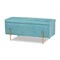 Wholesale Interiors Baxton Studio Rockwell Contemporary Glam and Luxe Sky Blue Velvet Fabric and Gold Finished Metal Storage Bench,